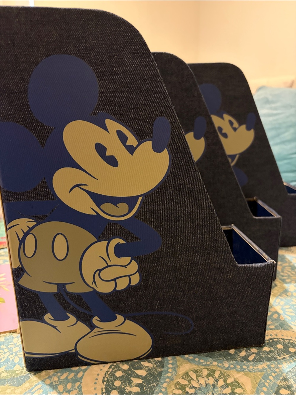 Disney Mickey Mouse Black and Gold Mickey Mouse Desk Organizer Set - 3